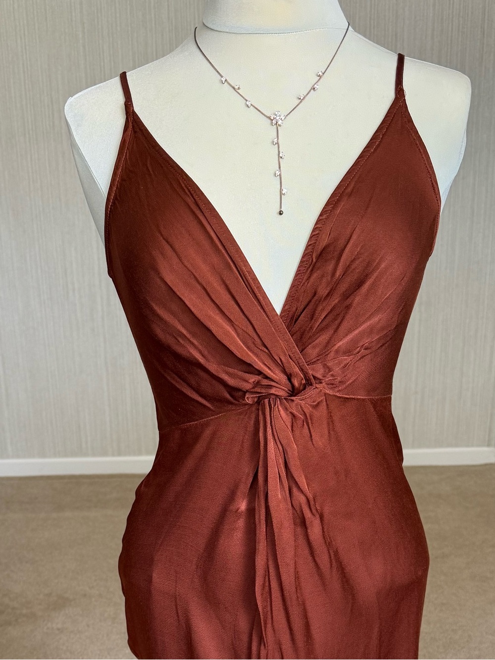Forever 21 Contemporary Rust Satin Slip Dress